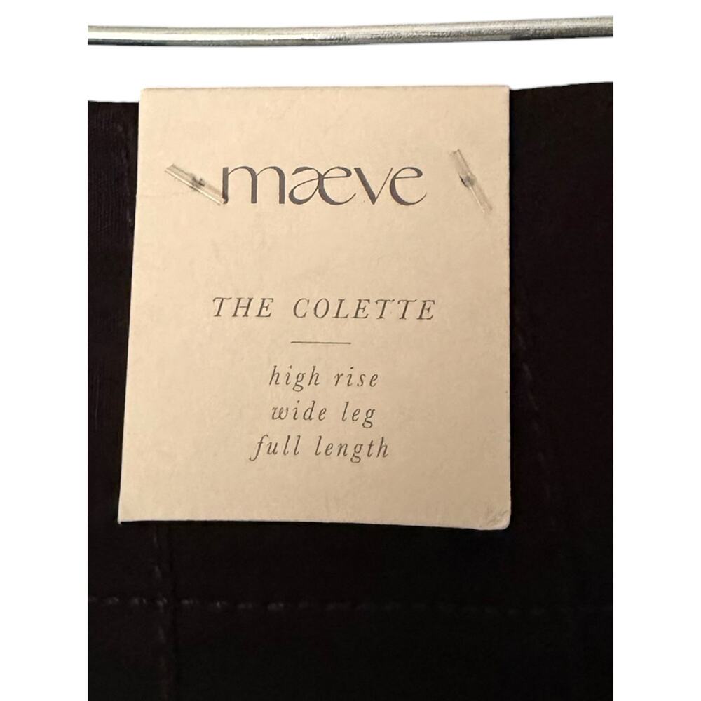 Maeve The Colette High-Rise Wide-Leg Full Length Pants Women's 31 Black NEW - Picture 6 of 8